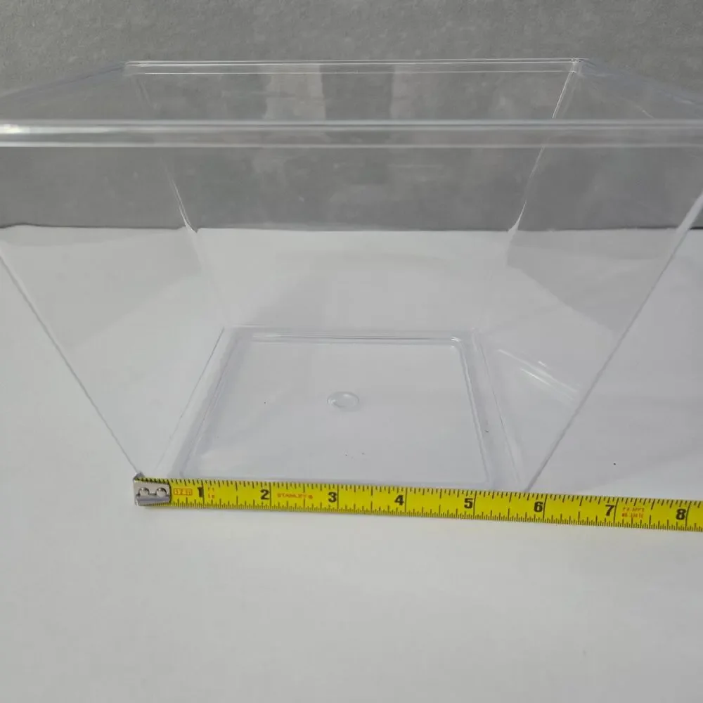 Square 3 qt Plastic Aquarium Fish Tank with Removable Lid Including Gravel